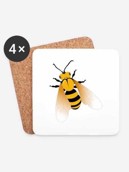 Die Bienen - Untersetzer (4er-Set) - Weiß