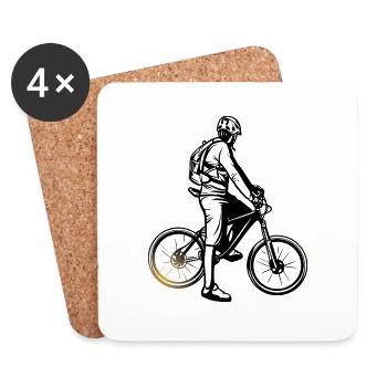 Vélo Biker Vélo Fahrrad Velo Cyclisme - Dessous de verre (lot de 4) - blanc - Devant