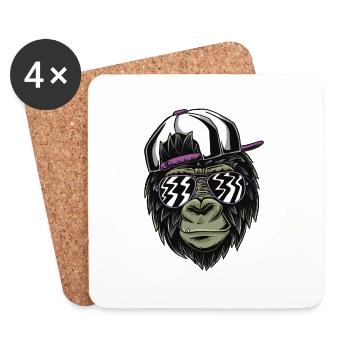 Monkey cool - Coasters (set of 4) - white - Front