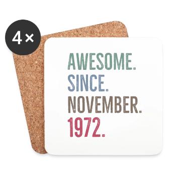 Awesome Since November 1972 - Coasters (set of 4) - white - Front
