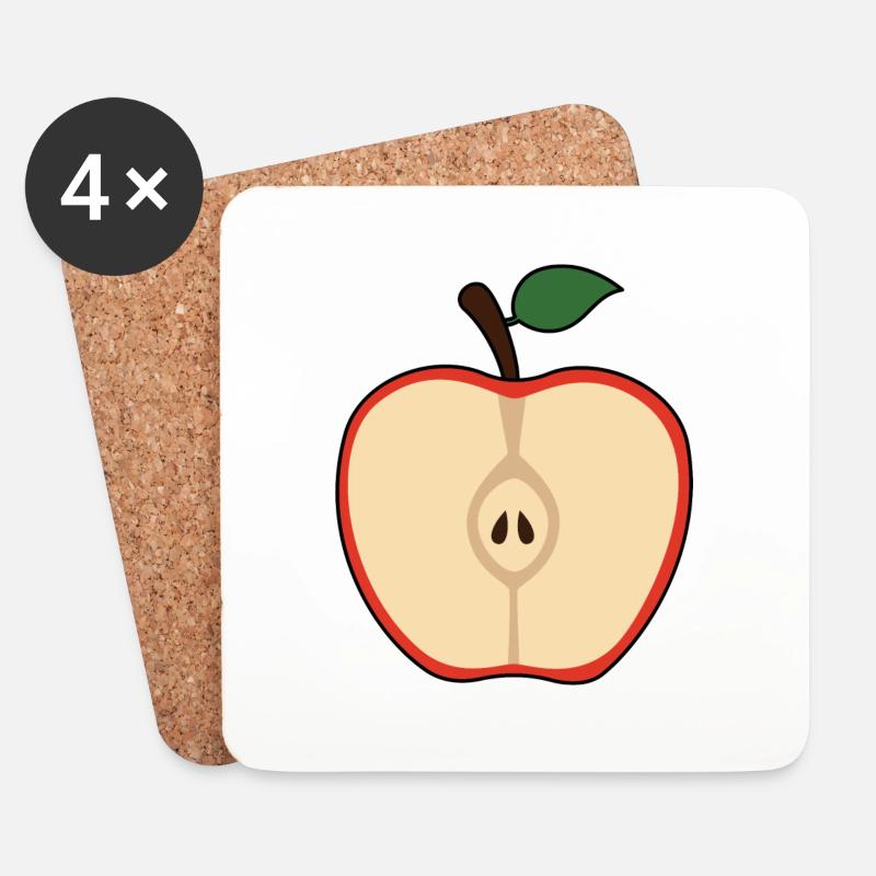 Apfel - Untersetzer (4er-Set) - Weiß