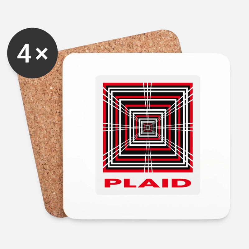 Plaid - Elektrisch - E Auto - Untersetzer (4er-Set) - Weiß