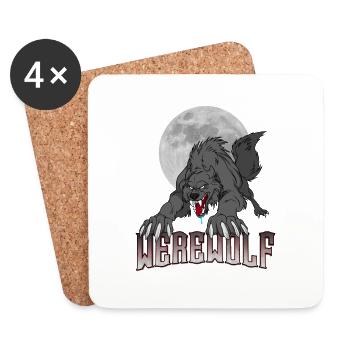 Werewolf Monster Halloween Full Moon Gift Idea - Coasters (set of 4) - white - Front