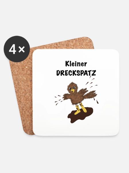 Kleiner Dreckspatz - Untersetzer (4er-Set) - Weiß