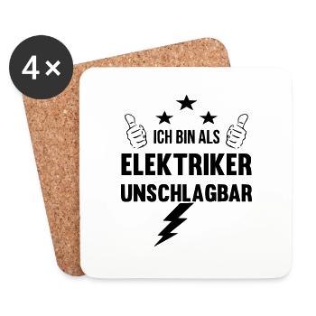 Ich bin als Elektriker unschlagbar - Untersetzer (4er-Set) - Weiß - Vorne