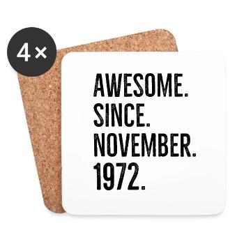 Awesome Since November 1972 - Coasters (set of 4) - white - Front