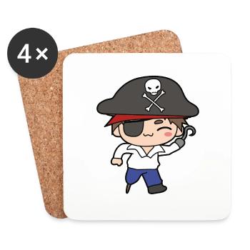 Pirat - Dessous de verre (lot de 4) - blanc - Devant