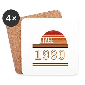 1980 - Dessous de verre (lot de 4) - blanc - Devant