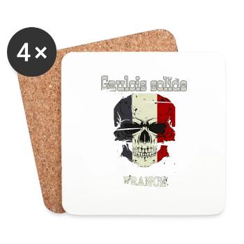 Gaulois solide - Dessous de verre (lot de 4) - blanc - Devant