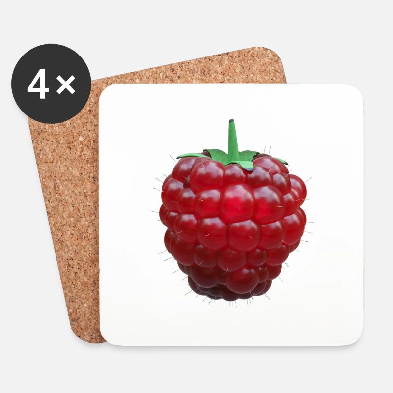 Raspberry - Coasters (set of 4) - white
