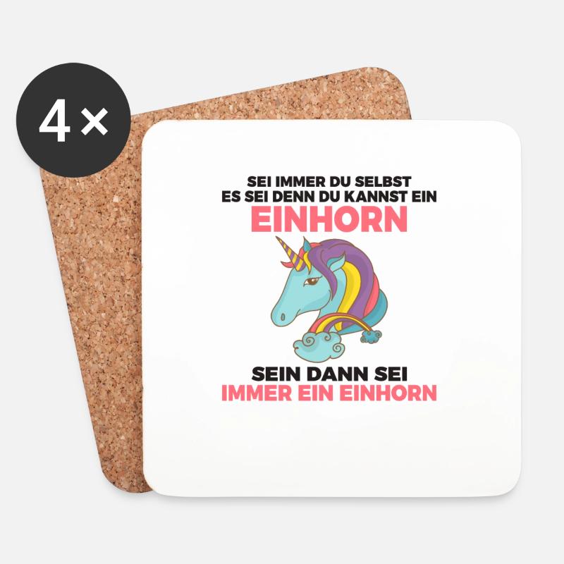 Sei immer du selbst außer du kannst Einhorn sein - Untersetzer (4er-Set) - Weiß