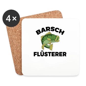 Barsch Flüsterer Barschangler Raubfisch - Untersetzer (4er-Set) - Weiß - Vorne