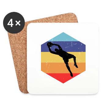 Gardien de but Football Footballeur Gardien de but Femmes Hommes - Dessous de verre (lot de 4) - blanc - Devant