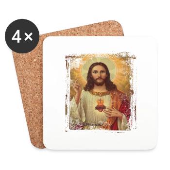 Sauveur - Dessous de verre (lot de 4) - blanc - Devant