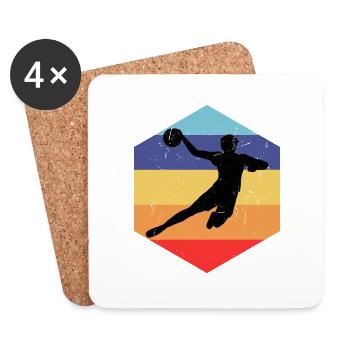 Retro Handball Kids Handball Men Women - Coasters (set of 4) - white - Front
