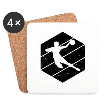 Handball Kinder Vintage Handballer Handballspieler - Untersetzer (4er-Set) - Weiß - Vorne