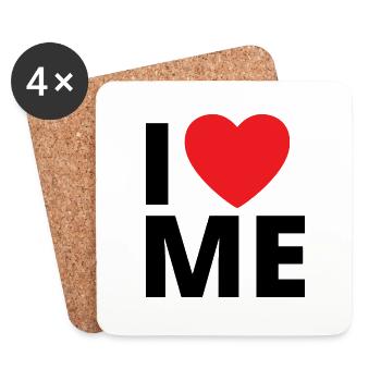 I LOVE ME - Coasters (set of 4) - white - Front