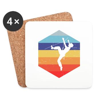 Bouldering Bouldering Women's Boulder Climber - Coasters (set of 4) - white - Front