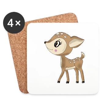 Roe deer - Coasters (set of 4) - white - Front