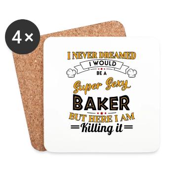 bäcker handwerk backen ist liebe konditor lustige - Untersetzer (4er-Set) - Weiß - Vorne