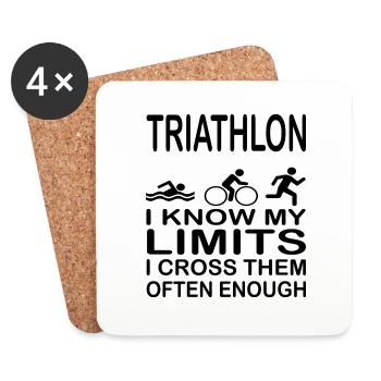 Triathlon Natation Bike Run - Dessous de verre (lot de 4) - blanc - Devant