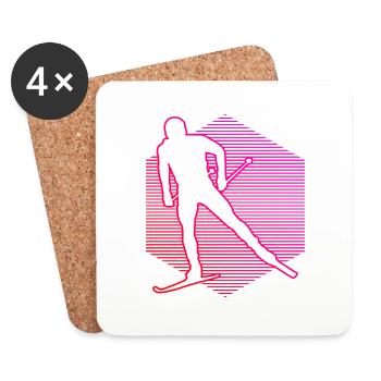 Langlauf Langlauf Klassisch Damen Langlauf Skating - Untersetzer (4er-Set) - Weiß - Vorne
