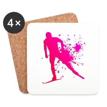Damen Herren Langlauf Langlauf Skating Langlauf Kl - Untersetzer (4er-Set) - Weiß - Vorne