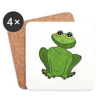 Grenouille - Dessous de verre (lot de 4) - blanc - Devant