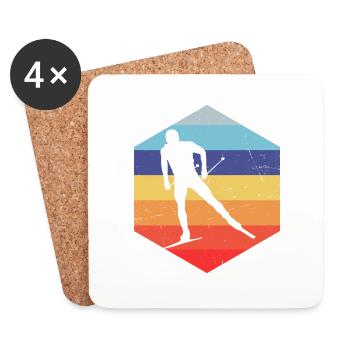 Cross-country skiing Classic Cross-country skiing Classic cross-country skiing - Coasters (set of 4) - white - Front