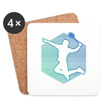 Men's Badminton Player Badminton Badminton Badminton - Coasters (set of 4) - white - Front