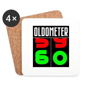 Oldometer 60th Birthday - Coasters (set of 4) - white - Front