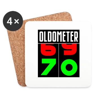 Oldometer 70. Geburtstag - Untersetzer (4er-Set) - Weiß - Vorne