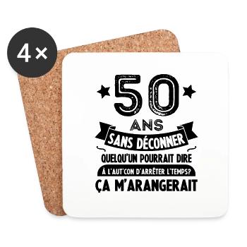 50 Ans Anniversaire 50 ans cadeau - Dessous de verre (lot de 4) - blanc - Devant