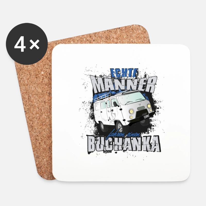 echte Männer fahren einen Buchanka - Untersetzer (4er-Set) - Weiß
