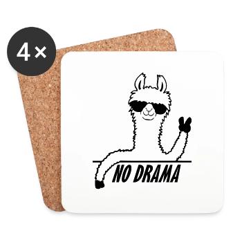 Lama No Drama - Untersetzer (4er-Set) - Weiß - Vorne
