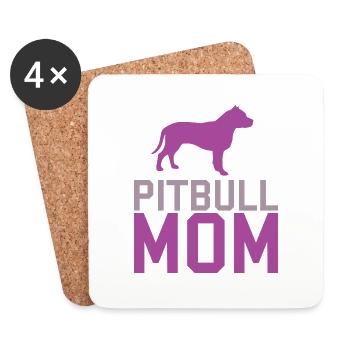 Pitbull Mom - Untersetzer (4er-Set) - Weiß - Vorne