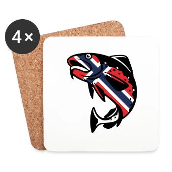 Norway Fishing - Coasters (set of 4) - white - Front
