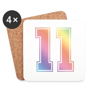 11 Number Colorful - Coasters (set of 4) - white - Front