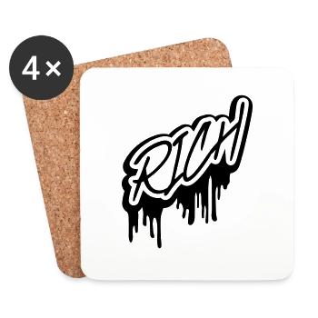 Schleim Rich lettrage - Dessous de verre (lot de 4) - blanc - Devant