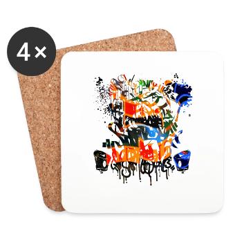 Graffiti-Spray - Untersetzer (4er-Set) - Weiß - Vorne