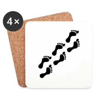 Footprints - Coasters (set of 4) - white - Front