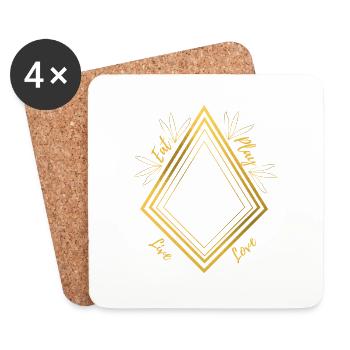 Manger jouer, vivre et aimer - Dessous de verre (lot de 4) - blanc - Devant