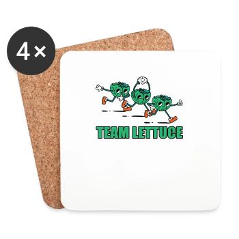 Équipe Laitue - Dessous de verre (lot de 4) - blanc - Devant
