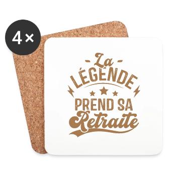La Légende Prend Sa Retraite - Dessous de verre (lot de 4) - blanc - Devant