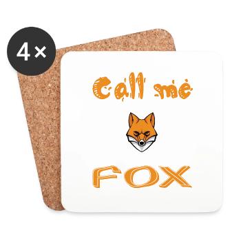 Call me fox - Dessous de verre (lot de 4) - blanc - Devant