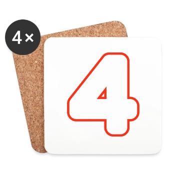 4 number symbol - Coasters (set of 4) - white - Front