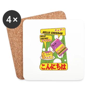 Cheddar und Chutney kawaii. - Untersetzer (4er-Set) - Weiß - Vorne