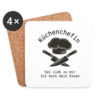 Küchenchefin - Untersetzer (4er-Set) - Weiß - Vorne
