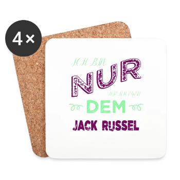 lustig zitat tier lieblingshund spruch schäferhund - Untersetzer (4er-Set) - Weiß - Vorne