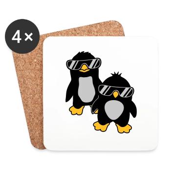Pinguine Crew 2 Freunde - Untersetzer (4er-Set) - Weiß - Vorne
